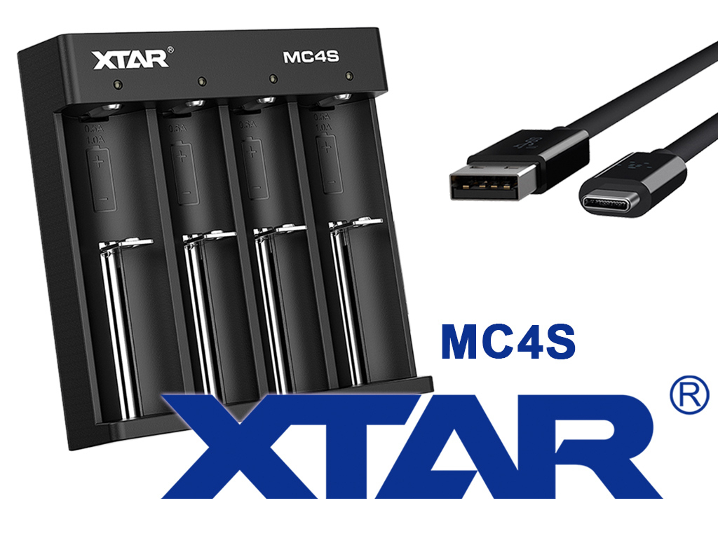 Xtar MC4S – kompaktes 4 Schacht Ladegerät für Li-Ion und Ni/MH Akkus