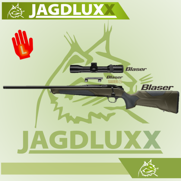 Blaser R8 Professional 2.0 in dunkel oliv Linkswaffe im Set mit Blaser B2 1,7-10x42 iCS